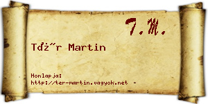 Tér Martin névjegykártya