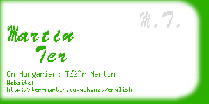 martin ter business card